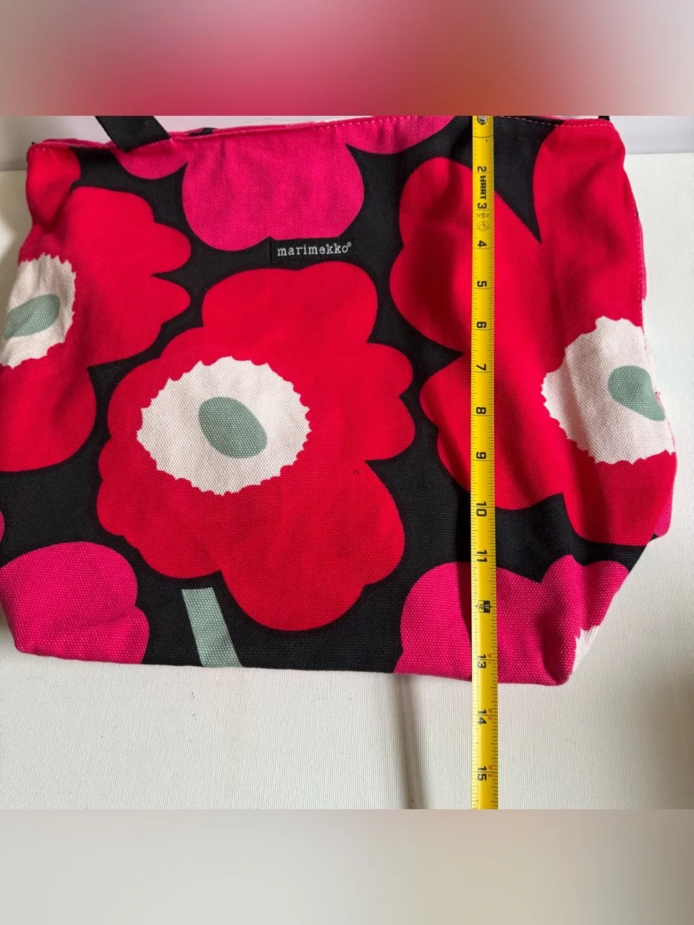Marimekko Avon Breast Cancer Crusade Awareness Poppy Flower Canvas Tote Bag